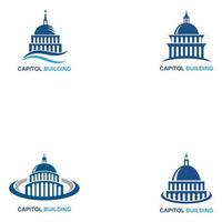 icono de vector de diseño de logotipo de edificio del capitolio