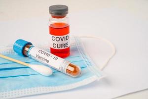 Novel Coronavirus Covid-19 vaccine development medical for doctor use to treat pneumonia illness patients. photo
