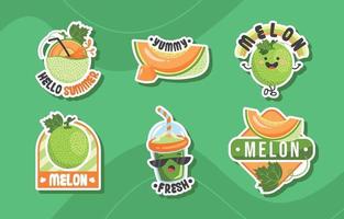 Funny Melon Stickers Collection vector