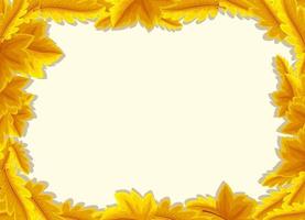 Empty background with yellow leaves frame vector