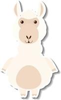 A cute alpaca cartoon animal sticker vector