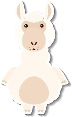 A cute alpaca cartoon animal sticker