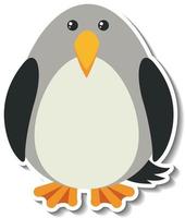 A cute chubby bird cartoon animal sticker vector