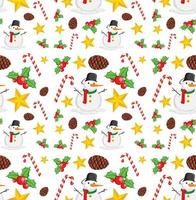 Seamless pattern with Christmas elements on white background vector