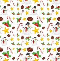 Seamless pattern with Christmas elements on white background vector