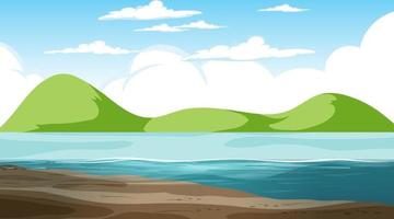 Blank nature landscape at daytime scene with mountain background vector