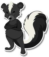 Skunk animal cartoon sticker vector