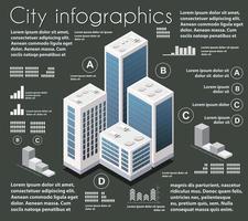 isométrico ciudad mapa industria infografía conjunto arquitectura vector