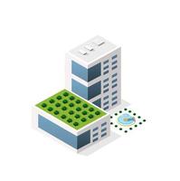 Isometric 3d module block district part of the city vector