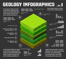 infografía naturaleza capas geológicas y subterráneas de suelo bajo vector