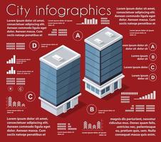 Isometric city map industry infographic set architecture vector