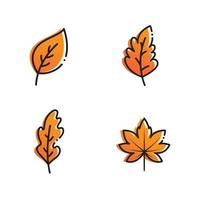 Autumn leaves fall simple vector