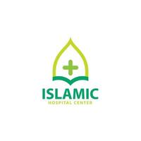 Islamic medical logo template design vector illustration.