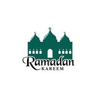 Ilustración de vector de diseño de logotipo de Ramadán, Ramadán Kareem