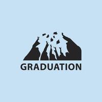 Graduation silhouette template design. vector icon illustration.