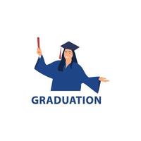 Graduation design template. vector icon illustration. logo
