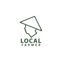 Farmer logo design template. Vector icon illustration.