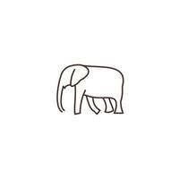 Elephant line logo template. design vector icon.