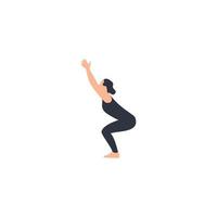 Female yoga. Vector illustration of beautiful cartoon woman.