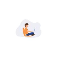 Working at home modern flat design illustration. vector