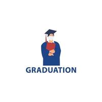 Flat people characters. University and college graduates vector