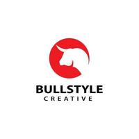 bull head logo template, cow design vector icon illustration.
