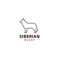 Siberian husky outline, animal design vector icon illustration