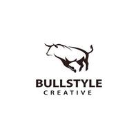 Bull silhouette logo template, cow design vector icon illustration.
