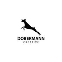 Doberman silhouette, animal design vector icon illustration