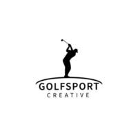 Ilustración de icono de vector de diseño de plantilla de logotipo de golf.