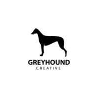 Greyhound silhouette, animal design vector icon illustration