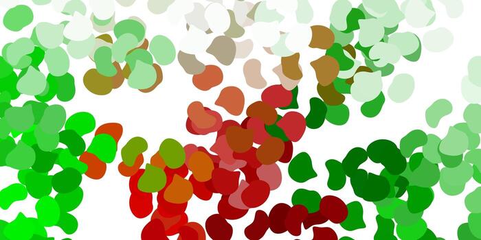 Light green, red vector pattern with abstract shapes.