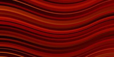 Dark Red vector background with curved lines.