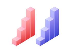 Statistics graph chat isometric object for vector