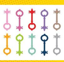 Set of locks of various shapes and colors vector