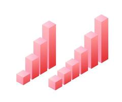 Statistics graph chat isometric object for vector