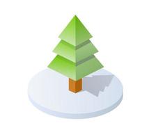 Isometric 3d illustration tree forest nature elements vector