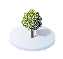 elementos isométricos de la naturaleza del bosque del árbol de la ilustración 3d vector