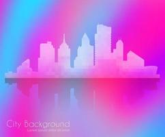 Silhouette of city structure downtown urban modern street vector