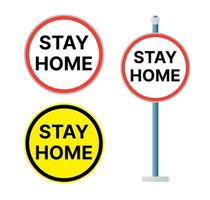 símbolo de la señal de stop quédese en casa ilustración para creativo vector