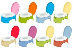 Illustration on theme kit plastic baby pots with comfortable handle vector