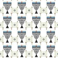 Illustration on theme big colored pattern menorah vector