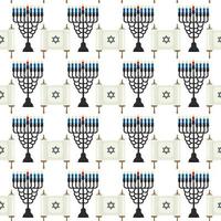 Ilustración sobre el tema de la menorah de patrón de colores grandes vector