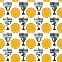 Illustration on theme big colored pattern menorah vector