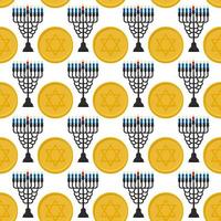 Illustration on theme big colored pattern menorah vector