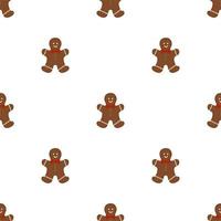 Big set identical gingerbread man, kit colorful pastry cookie vector