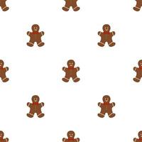 Big set identical gingerbread man, kit colorful pastry cookie vector