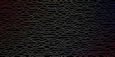 Dark Multicolor vector background with curved lines.