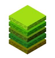 Geological and underground layers of soil under the isometric vector