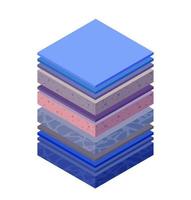 Geological and underground layers of soil under the isometric vector